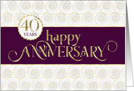 Employee Anniversary 40 Years - Prestigious - Plum White Gold card