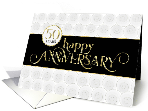 Employee Anniversary 50 Years - Prestigious - Black White Gold card