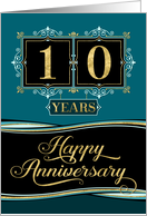 Employee Anniversary 10 Years - Happy Anniversary Decorative Formal card