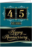 Employee Anniversary 45 Years - Happy Anniversary Decorative Formal card