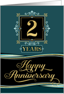 Employee Anniversary 2 Year - Happy Anniversary Decorative Formal card