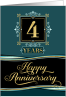 Employee Anniversary 4 Year - Happy Anniversary Decorative Formal card