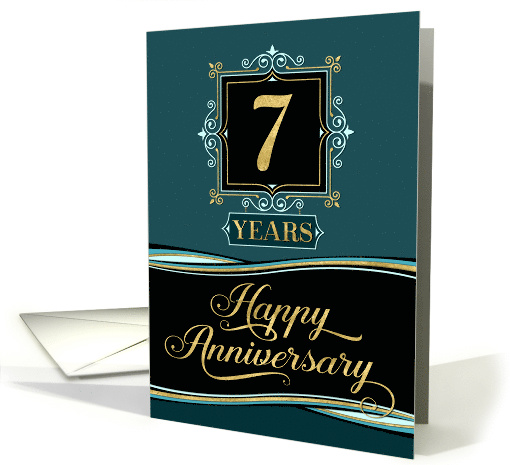 Employee Anniversary 7 Year - Happy Anniversary Decorative Formal card