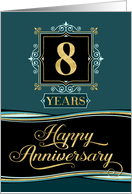 Employee Anniversary 8 Year - Happy Anniversary Decorative Formal card