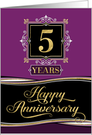 Employee Anniversary 5 Years - Decorative Formal - Plum card