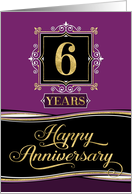 Employee Anniversary 6 Years - Decorative Formal - Plum card