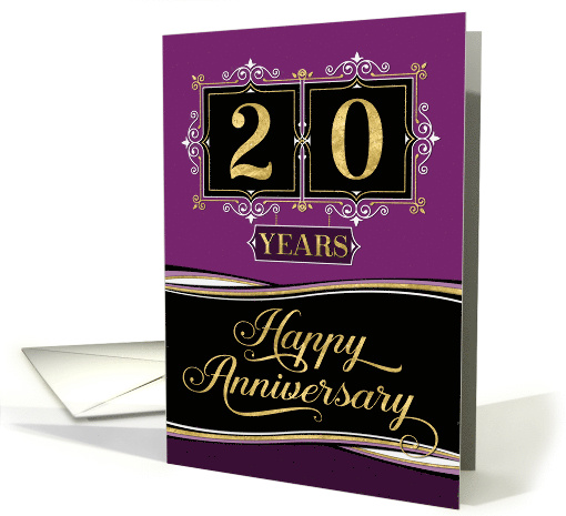 Employee Anniversary 20 Years - Decorative Formal - Plum card