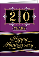 Employee Anniversary 20 Years - Decorative Formal - Plum card