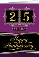 Employee Anniversary 25 Years - Decorative Formal - Plum card