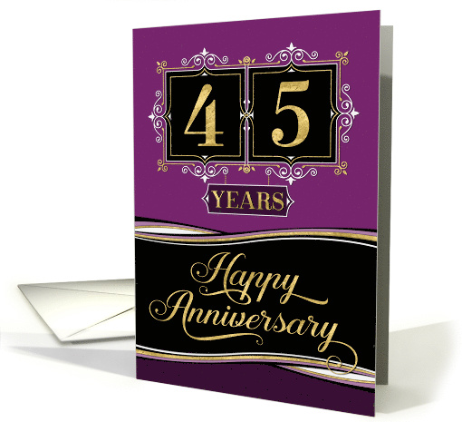 Employee Anniversary 45 Years - Decorative Formal - Plum card