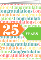 Employee Anniversary 25 Years - Colorful Congratulations Pattern card