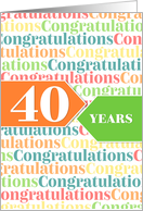 Employee Anniversary 40 Years - Colorful Congratulations Pattern card