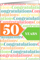 Employee Anniversary 50 Years - Colorful Congratulations Pattern card