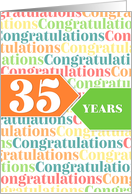 Employee Anniversary 35 Years - Colorful Congratulations Pattern card