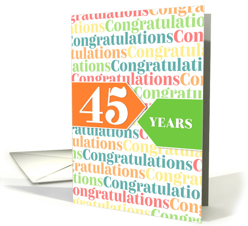 Employee Anniversary 45 Years - Colorful Congratulations Pattern card