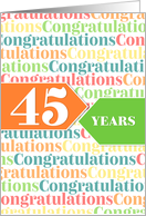 Employee Anniversary 45 Years - Colorful Congratulations Pattern card