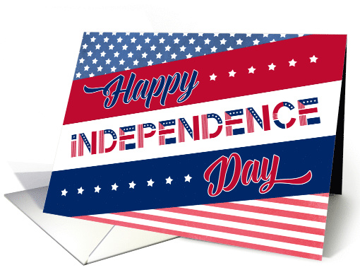 American Independence Day - American Font - Stars and Stripes card