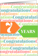 Employee Anniversary 7 Years - Colorful Congratulations Pattern card