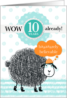 Employee Anniversary 10 Years - Fun Sheep Illustration card