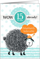 Employee Anniversary 15 Years - Fun Sheep Illustration card