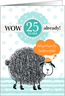 Employee Anniversary 25 Years - Fun Sheep Illustration card