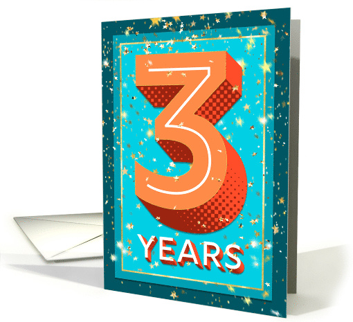 Employee Anniversary 3 Years - Bold Numbers card (1541638)