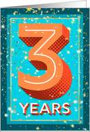 Employee Anniversary 3 Years - Bold Numbers card