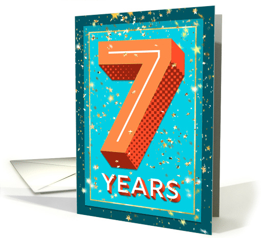 Employee Anniversary 7 Years - Bold Numbers card (1541644)