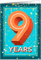 Employee Anniversary 9 Years - Bold Numbers card