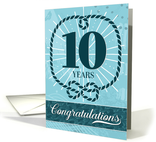 Employee Anniversary 10 Years - Nautical Theme card (1558252)