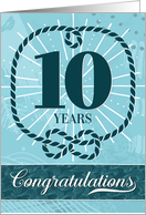 Employee Anniversary 10 Years - Nautical Theme card