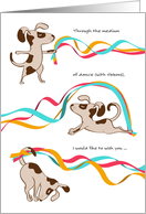 Funny Birthday Card The Dog and Dance card