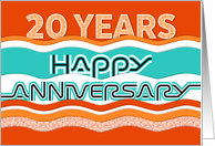 Employee Anniversary 20 Years Colorful Waves card