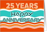 Employee Anniversary 25 Years Colorful Waves card