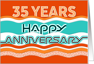 Employee Anniversary 35 Years Colorful Waves card