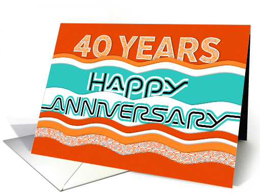 Employee Anniversary 40 Years Colorful Waves card (1581108)