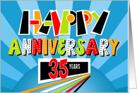 Employee Anniversary 35 Years Bright Bold and Fun card