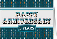 Employee Anniversary 5 Years Decorative Text card