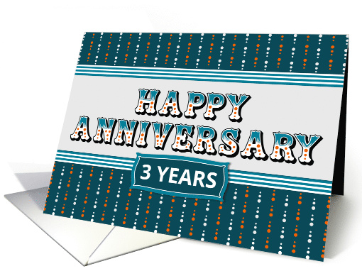 Employee Anniversary 3 Years Decorative Text card (1637292)