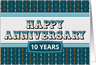 Employee Anniversary 10 Years Decorative Text card