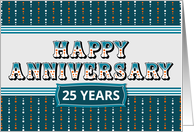 Employee Anniversary 25 Years Decorative Text card