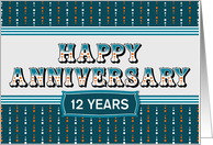Custom Years Employee Anniversary 12 Years Decorative Text card