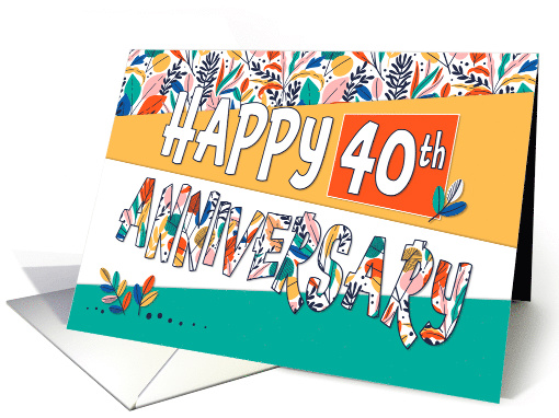 Employee 40th Anniversary Bright Colors and Pattern card (1640588)