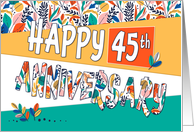 Employee 45th Anniversary Bright Colors and Pattern card