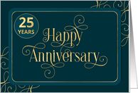 Employee 25th Anniversary Jade Swirly Font Corporate card