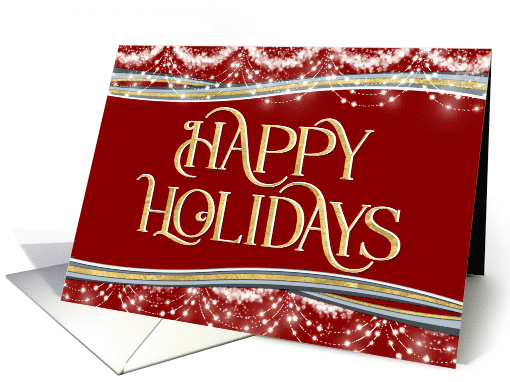 Happy Holidays Red Gold Christmas card (1655904)