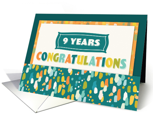 Employee 9th Anniversary Colorful Congratulations card (1662678)