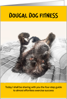 Birthday Humor Mixed Breed Dog Fitness Instruction card