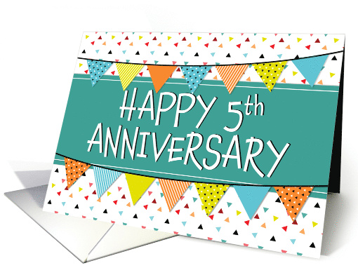 Employee 5th Anniversary Colorful Triangles card (1666448)