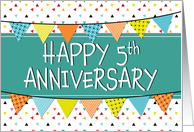 Employee 5th Anniversary Colorful Triangles card